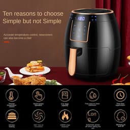 Airfryer - Heteluchtfriteuse - 5,5L - 1500W - Touchscreen - Zwart — thumbnail 3