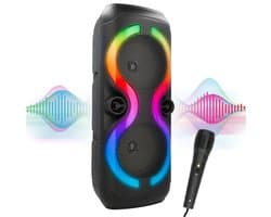 Soundlogic Bluetooth Speaker Draadloos XL - Partybox Met Microfoon - Party Speaker - USB-C - Zwart