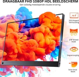 White-Label® Portable Monitor - Draagbare Scherm - Gaming - Full HD - Zwart — thumbnail 5