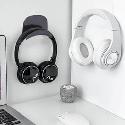 Headset Houder - 2 Stuks Koptelefoon Haak - Headset Standaard - Universele Koptelefoon Haak - Voor De Meeste Gaming Hoofdtelefoon Controller - Wit+Zwart — thumbnail 2