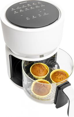 4SWISS ABB-G24 Pure Glass - Airfryer - Heteluchtfriteuse - 1200W - 3L - Touchscreen - Glazen bak - Wit — thumbnail 1
