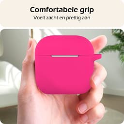 Hoesje - Geschikt voor Apple AirPods 4 - met Clip - Siliconen Hoes - Silicone Case Cover - Roze — thumbnail 4