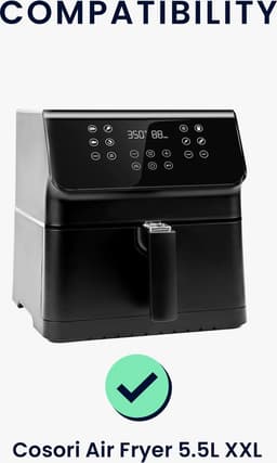 kwmobile heteluchtfriteuse beschermhoes geschikt voor Cosori Air Fryer 5.5L XXL - Kunststof hoes voor friteuse - Brushed Hart design — thumbnail 6