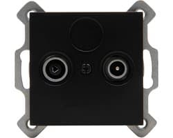 KOPP - Televisie/Radio Contactdoos - Wandcontactdoos Coax - Athenis HK07 - Inbouw - Mat Zwart