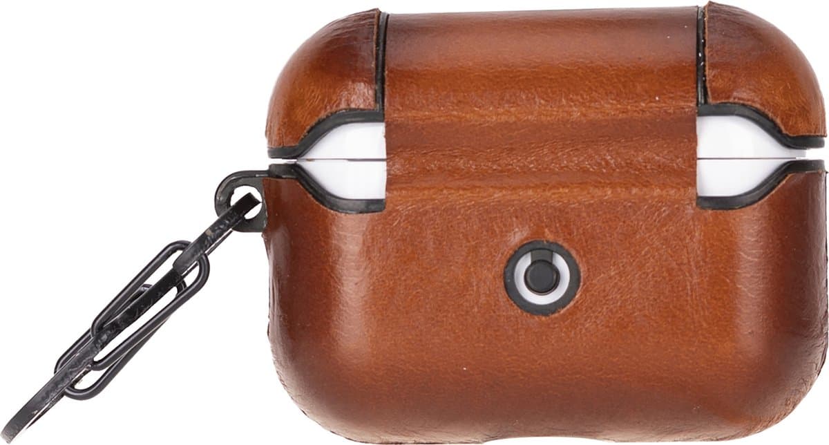 Charmant Style - Airpodshoesje leer - Airpods case -Airpods hoesje leer- Leren hoesje geschikt voor Apple Airpods Pro 2 en 1 - Leren - Beschermend Hoesje- Burned Cognac — afbeelding 1