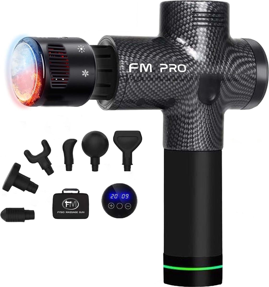 FYSIO MASSAGE GUN PRO - Sport en Relax Massage - Professioneel - Warm & Koud functionaliteit - Inclusief 7 opzetstukken - 30 massagemodus — afbeelding 1