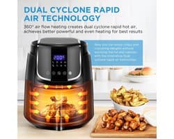 Mygroot - Airfryer - Hete lucht friteuse - 4 liter - Olievrije Airfryer - 1500W - 8 Kookmodi - 35-200 ° C - Bakken - Roosteren - Grillen - Ontdooien - Alarm.