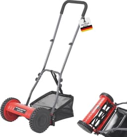 Kooimaaier met 30 cm maaibreedte en 27 liter opvangmand - Handmatige grasmaaier met 4-traps maaihoogte-instelling, stil en milieuvriendelijk — thumbnail 1