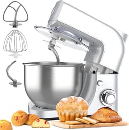 White-Label® Mixer met Mengkom - Keukenmachine - Keukenrobot - Wit — thumbnail 1