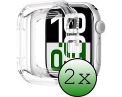 Hoesje - 2 Stuks Geschikt voor Apple Watch 10 46mm - Extra Sterk - Siliconen Case Cover - Smartwatch Full Bumper Hoes - Transparant