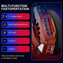 PHOINIKAS G9000 Max - 2.4GHz Draadloze Gaming Headset - met microfoon - Over-ear Koptelefoon - Nintendo Switch/PS4/PS5/PC - Verblindend blauw — thumbnail 3