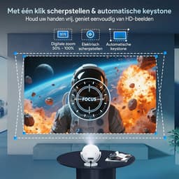 XGODY Gimbal A2 Mini Pro Beamer - Oorspronkelijke resolutie 1080p - Home Cinema - Projector - Android 11.0 - WiFi 6 & Bluetooth 5.4 - 4k Beeldkwaliteit - Projector Scherm - Wit — thumbnail 5