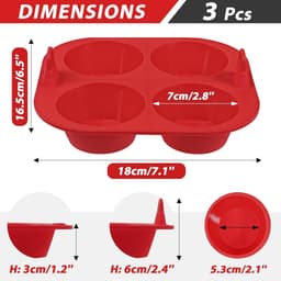 Siliconen Muffinvorm 3 stuks voor Airfryer - Bakvorm voor Heteluchtfriteuse - Muffinvormpjes voor Muffins, Cupcakes, Cakes - Pudding Cupcake Vormpjes — thumbnail 4