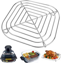 Airfryer rooster - RVS 304 - Vierkant Bakrooster - 20x20cm - grillrooster - Geschikt voor Ninja Foodi - Bakrooster - Afkoelrek & Stoomrek - Airfryer Accessoires - Vaatwasserbestendig - Zilver — thumbnail 1