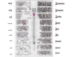 500Pcs Kleine Schroeven Assortiment Kit M1.2 M1.4 M2 RVS Micro Reparatieschroeven - Kleine Schroeven met Schroevendraaier voor Brillen - Laptop - Sieraden - Horloge Reparatie