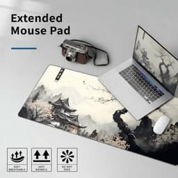Zen Design XXL Muismat 90x40 – Japans Landschap – Anti-slip – Bureau Onderlegger — thumbnail 3