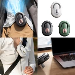 Draagbare Handventilator - Tailleventilator - Draagbare Ventilator - 4-in-1 - Bladloos - 5 Standen - Digitaal Display - USB Oplaadbaar - voor Nek Taille Hand en Tafel - Groen — thumbnail 2
