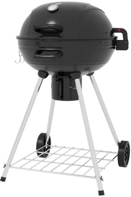 Premie Houtskool Barbecue - Kogelgrill - Houtskoolgrill - Grillrooster - Grilloppervlak Ø54 cm - met Warmhoudrek, Opbergplank, Aslade, Thermometer - BBQ voor Kamperen, Buiten, Tuin - 55 x 65 x 89 cm - Zwart — thumbnail 1