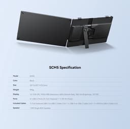 Blackview SCM5 Draagbare Monitor - 14-inch FHD Scherm - Uitbreidingsscherm voor Laptops 13-17,3 inch - Ultradun Ontwerp - 100W PD Snelladen - Plug & Play - Grijs — thumbnail 2