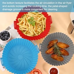 Set van 3 Silicone Bakvormen - Herbruikbare Accessoires voor Heteluchtfriteuse - 16,5 cm Vorm + Penselen — thumbnail 10