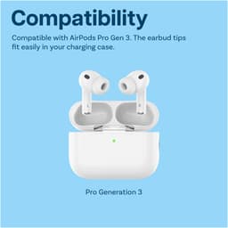 MMOBIEL 2 Paar Vervangende Oordopjes Tips voor AirPods Pro Gen 3 – Antislip Siliconen Oordopjes met Ruisonderdrukkingsgat, Draagbare Opbergdoos en Passen in Oplaadcase – L – Wit — thumbnail 3