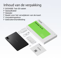 DOOGEE Tab G5 - Tablet - 20GB + 128GB (2TB TF) - 4G LTE - Android 16 - 10 inth 120Hz IPS HD - Unisoc T7200 - 7500mAh - 2 Lautsprecher - Widevine L1 - Face ID - GPS - Zwart — thumbnail 3