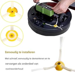 Elkuaie Zijborstels - 3-stuks - Voor Roomba Stofzuiger 600/700 Serie - Geel — thumbnail 3