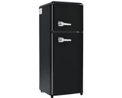 Zubaliyazwart Retro Koelkast - Mini Tweekamerkoelkast 92 Liter Met Vriesvak - Energieklasse D - Stille Bijkeuken Koelkast