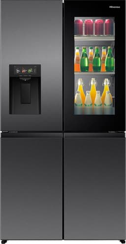 Hisense RQ600P7SKE - Amerikaanse koelkast - Energielabel E - PureView Door - 6,86" Intelligent Hub touchscreen display - Water- & ijsdispenser - Metal Tech Cooling - No Frost - Zwart - Multi-Air Flow - Super Cool - Fast Freeze - 37dB (A) - 615 Liter — thumbnail 1