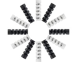 Flexibele Silliconen Kabelbeschermers | Kabelbeschermer | 12 Pack | Oplader Snoer Beschermer | Cable Protector | Geschikt voor o.a. USB - C, Lightning, Macbook, Laptop, Telefoon | Zwart en Wit