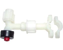 Agroplast AP13.01 - Hoekverbinding - Met Afsluitkraan - Voor M18 Klem - Boerderijmachine Onderdeel