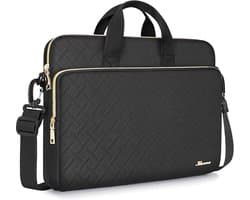 Laptop Tas 14 Inch – Schoudertas en Beschermhoes – Geschikt voor MacBook, Lenovo, HP, Dell – Zwart