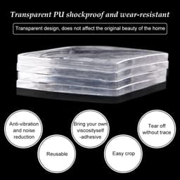 Allecto - Anti-Vibratie Pads - Geluidsreductie - Transparant - Wasmachine Mat - Antislip - Voor elke vloer - Set van 8 — thumbnail 4