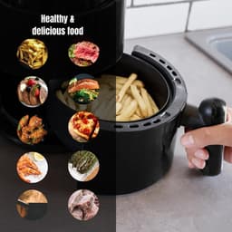 Aurixi® Mini Airfryer - Airfryermand - Heteluchtfriteuse - Zwart - 28cm x 29cm x 37cm — thumbnail 6