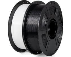 PETG 3D Printer Filament 1.75mm 2KG Zwart en Wit - Hoge Maatnauwkeurigheid