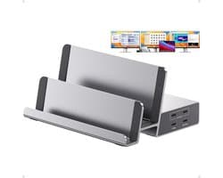 Krachtig 19-in-1 Laptop Dockingstation met Drievoudige Monitor Ondersteuning en 100W PD