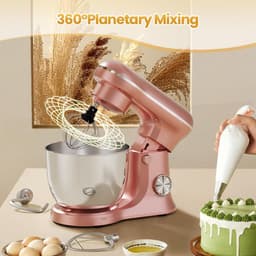 Keukenmachine - Mixer Deegmachine - Bakken en Koken - Krachtige Planetaire Beweging - 5 Liter Kom - Roze — thumbnail 3