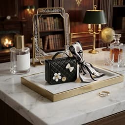 Zwart hoesje voor oordopjes dames met strik en decoratieve details geschikt voor AirPods Pro 3 kunstleer hardcase met ring en lint — thumbnail 5