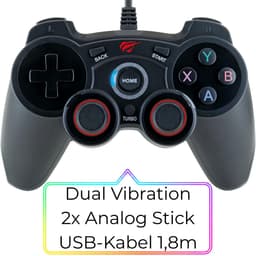 Schwaiger USB Gaming Controller Gamepad Pad 2x Vibration voor PC PS3 Android TV — thumbnail 4