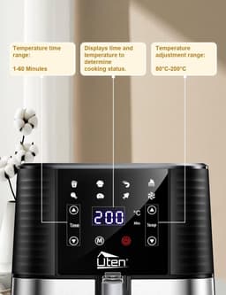 Olievrije Airfryer 5,5L met Touchscreen en 7 Kookprogramma's — thumbnail 5