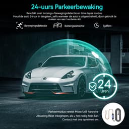 COOAU Dubbele dashcam - Autodashcam - Ultra 4K & Full HD - Camera voor en achter - WiFi & GPS - met app - G-sensor - Nachtzicht - Loopopname - G-sensor - Parkeerbewaking — thumbnail 5