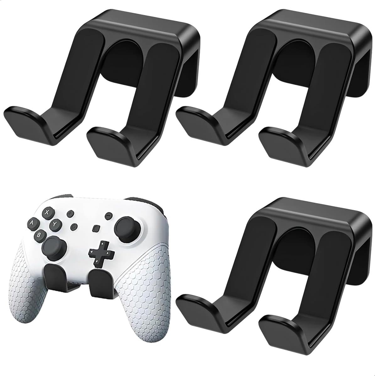 3 stuks Controller Wall Mount, Game Controller Holder, Self Adhesive Controller Holder Wall geschikt voor PS4/PS5/Xbox/Switch, Gaming Accessories for Gamepad and Headphones — afbeelding 1