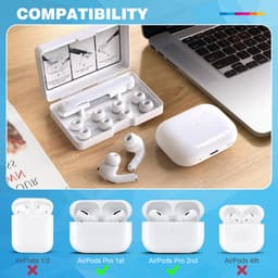 YONO Oordopjes Set met Cleaner Kit voor Airpods Pro - 4 Paar Vervangende Siliconen Ear Tips - Schoonmaakset - Wit — thumbnail 2