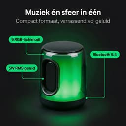 Cheqo® Bluetooth Speaker - Draadloze Speaker - Portable Speaker - Draagbare Speaker - Mini Bluetooth Speaker - Bluetooth Speaker met Licht - Bluetooth Speaker met Rgb - Bluetooth Speaker met Fm Radio - Bluetooth Speaker Aux — thumbnail 3