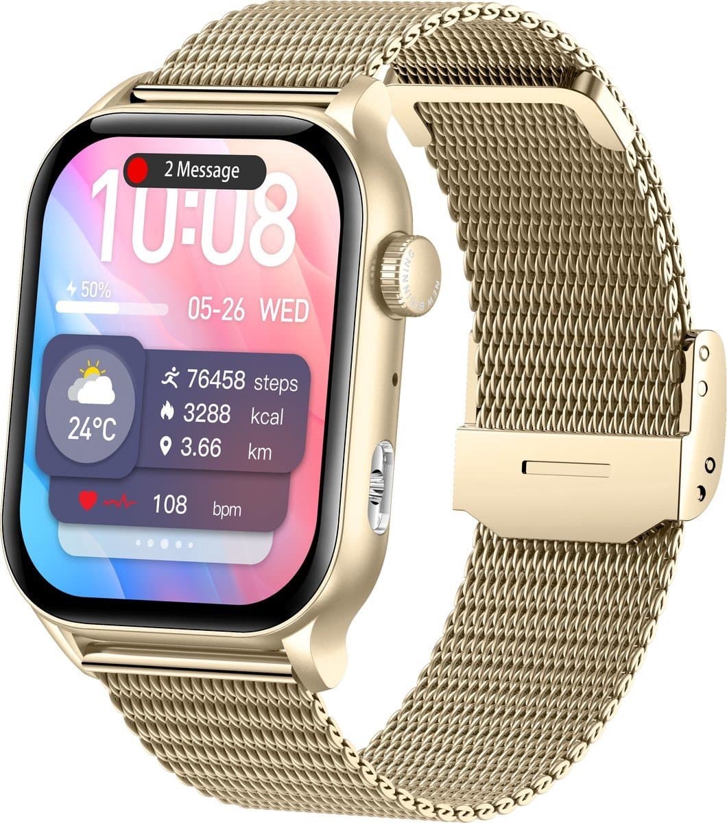 Parya Official gold smartwatch met stappenteller — afbeelding 1