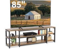 TV Meubel Laag Dressoir Hout & Staal - 190 cm - Kast voor 70 t/m 85 Inch Televisie