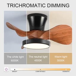 Strakke Plafondventilator met Verlichting en Afstandsbediening - Dimbaar LED, Zomer/Winterstand — thumbnail 2