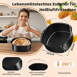 Accessoires voor Airfryer Gescht voor Philips Essential XL 6,2L (HD9270/90), Ninja PRO 4,7L AF140EU, Ninja MAX PRO 6,2L AF180EU, BPA-vrij heteluchtfrituurpan accessoires bakvorm, herbruikbare accessoires — thumbnail 3