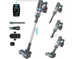 Steelstofzuiger - Draadloos 2-in-1 Model - 300W Motor & HEPA Filter - Blauw & Grijs