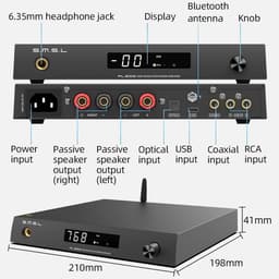 Krachtige Stereo Eindversterker met D/A Converter en Hoofdtelefoonuitgang — thumbnail 3
